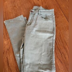 Mugsy Men’s Hyde Jeans Olive Green Stretch Slim Fit